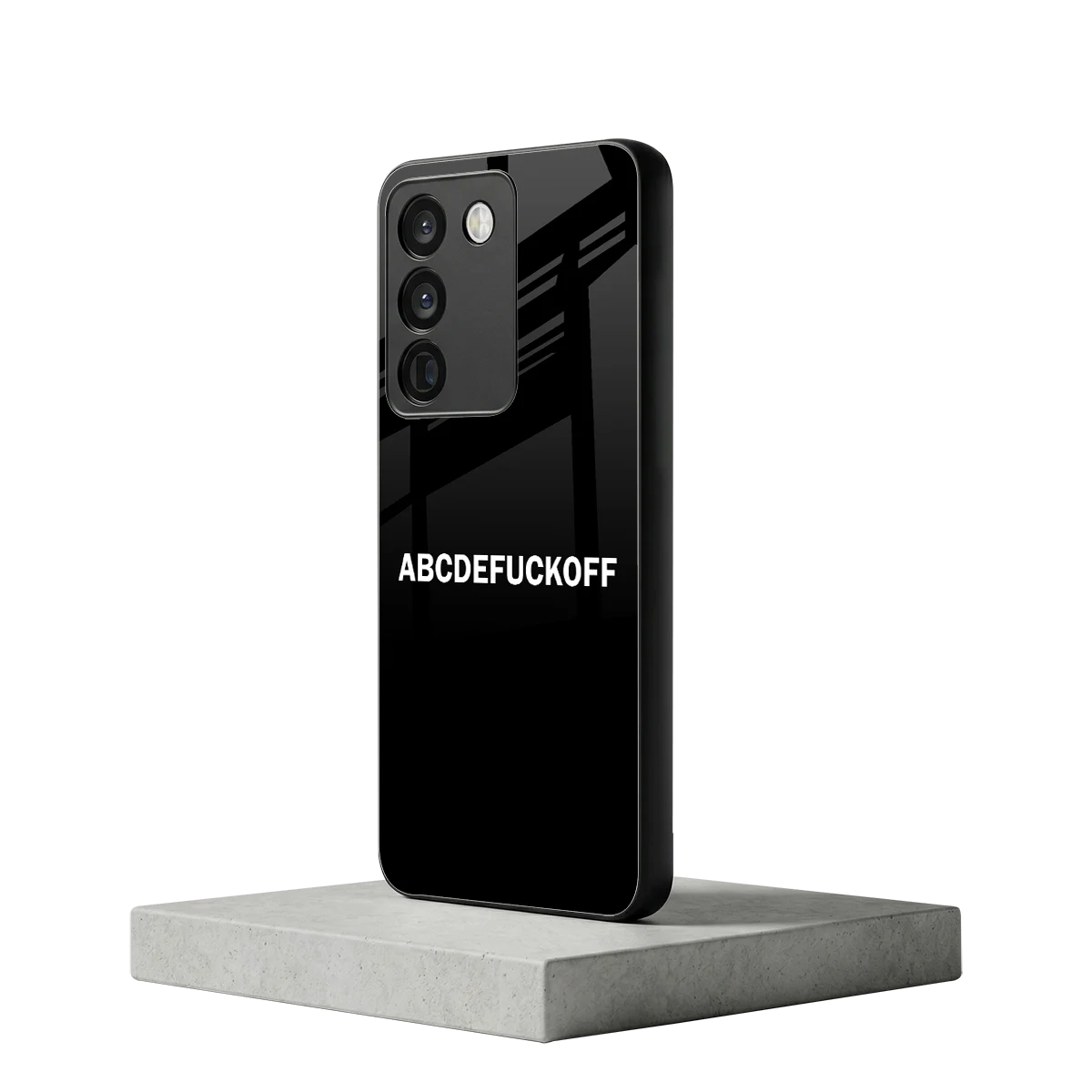 ABCDEFUCKOFF Black vivo y200 5g mobile cover | shockproof glass phone case