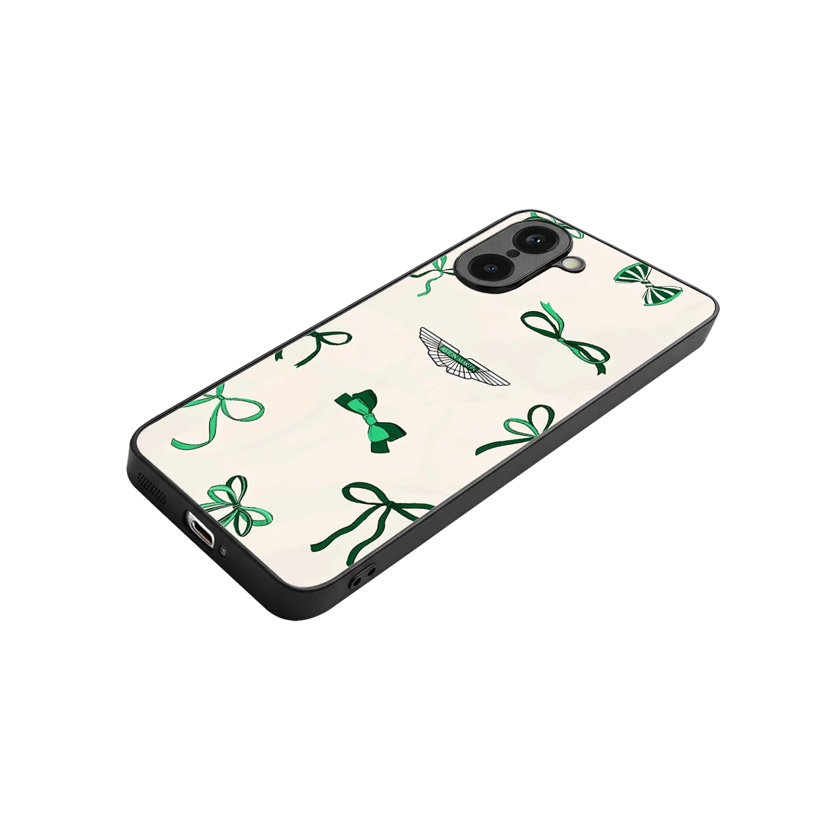 AM X Bows stylish phone case for oneplus nord ce5 5g | glossy glass and slim fit
