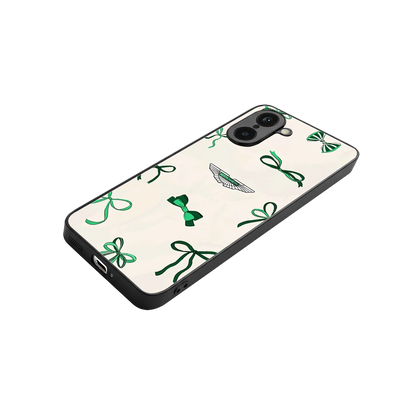 AM X Bows stylish phone case for oneplus nord ce5 5g | glossy glass and slim fit