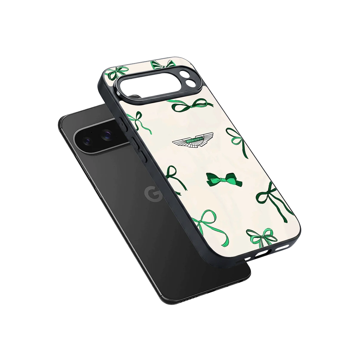 AM X Bows sleek google pixel 10 pro xl cover with tempered glass back and TPU edges