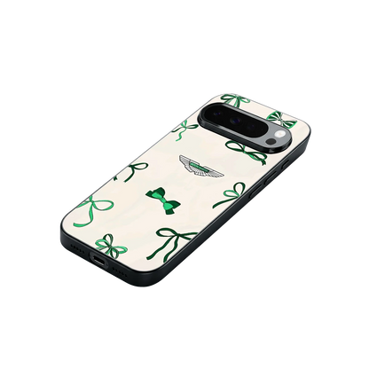 AM X Bows stylish phone case for google pixel 10 pro xl | glossy glass and slim fit