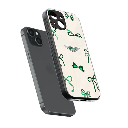 AM X Bows sleek iphone 13 cover with tempered glass back and TPU edges