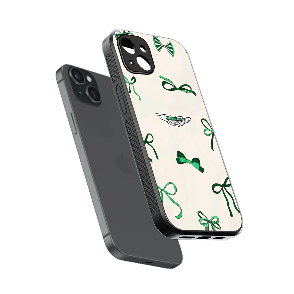 AM X Bows sleek iphone 14 plus cover with tempered glass back and TPU edges