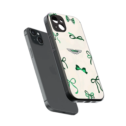 AM X Bows sleek iphone 14 plus cover with tempered glass back and TPU edges
