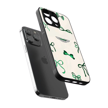 AM X Bows sleek iphone 15 pro max cover with tempered glass back and TPU edges