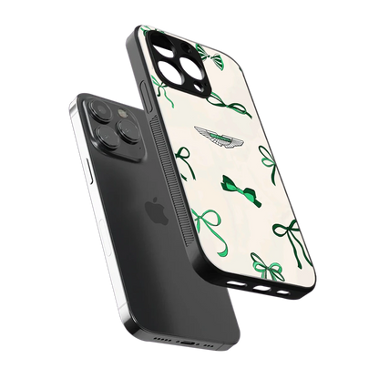AM X Bows sleek iphone 15 pro cover with tempered glass back and TPU edges
