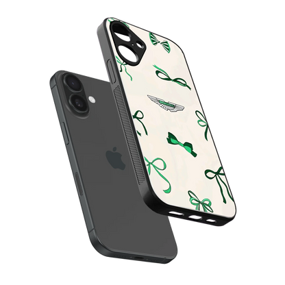 AM X Bows sleek iphone 16 plus cover with tempered glass back and TPU edges