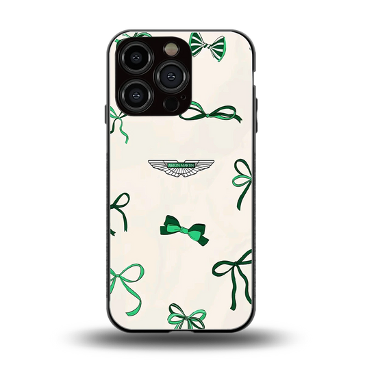 AM X Bows back phone cover | glass case for iphone 16 pro