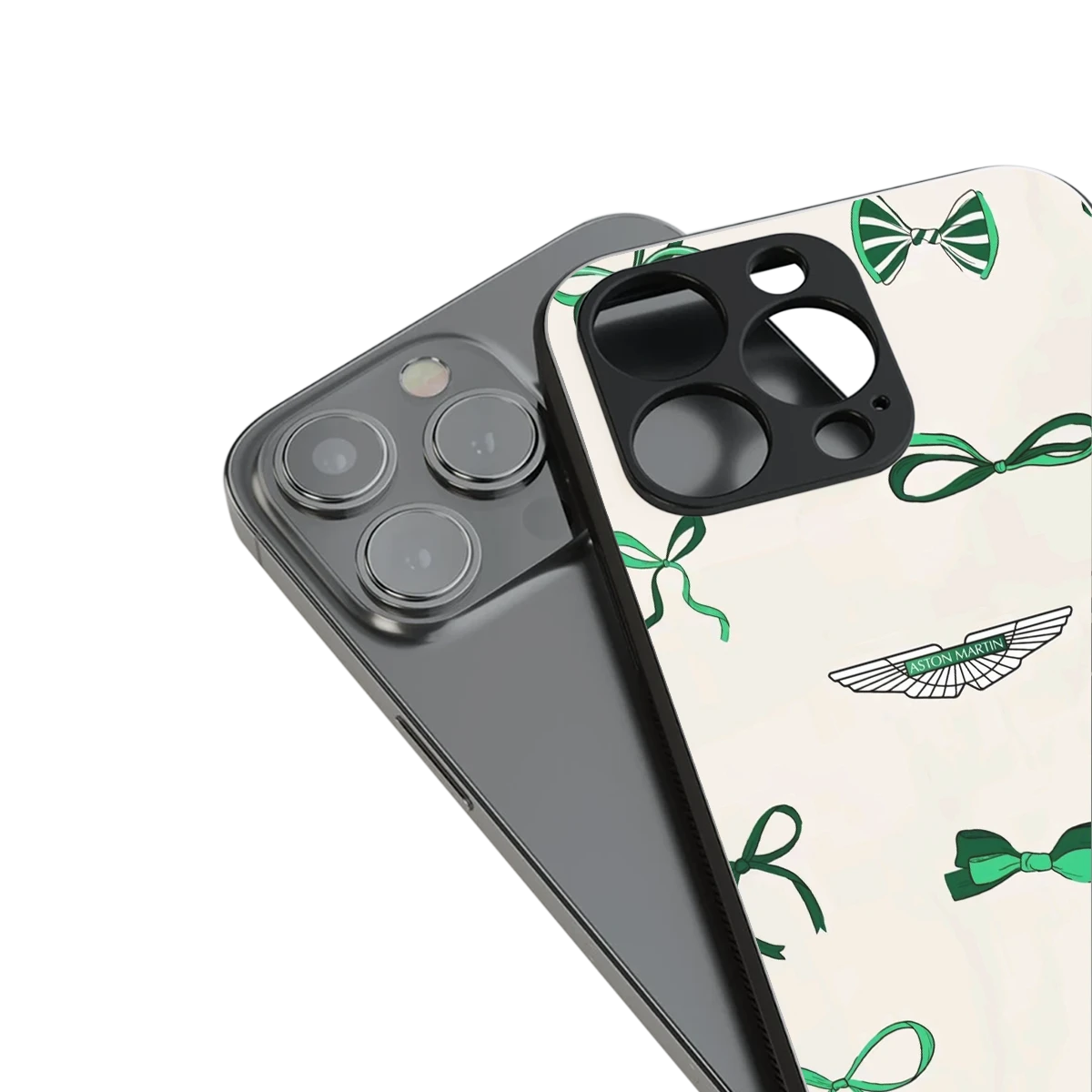 AM X Bows stylish phone case for iphone 15 pro max | glossy glass and slim fit