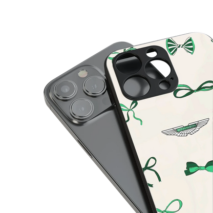 AM X Bows stylish phone case for iphone 15 pro max | glossy glass and slim fit