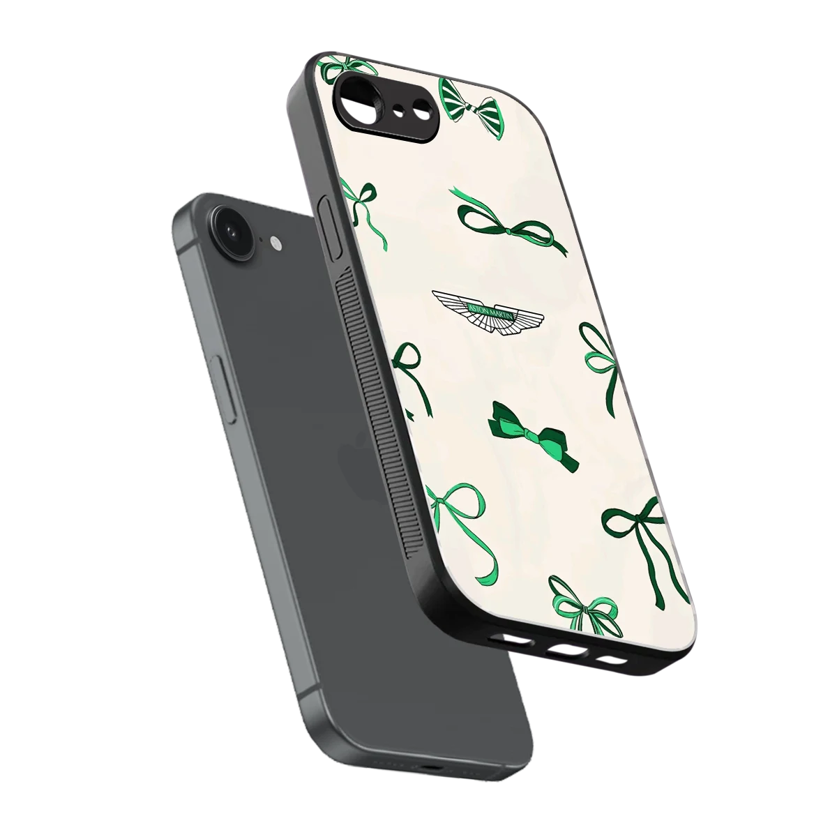 AM X Bows sleek iphone 17e cover with tempered glass back and TPU edges