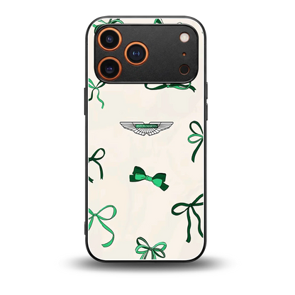 AM X Bows back phone cover | glass case for iphone 17 pro max