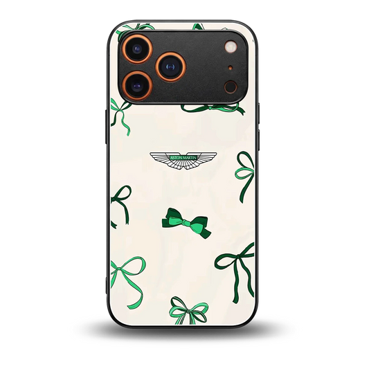 AM X Bows back phone cover | glass case for iphone 17 pro max
