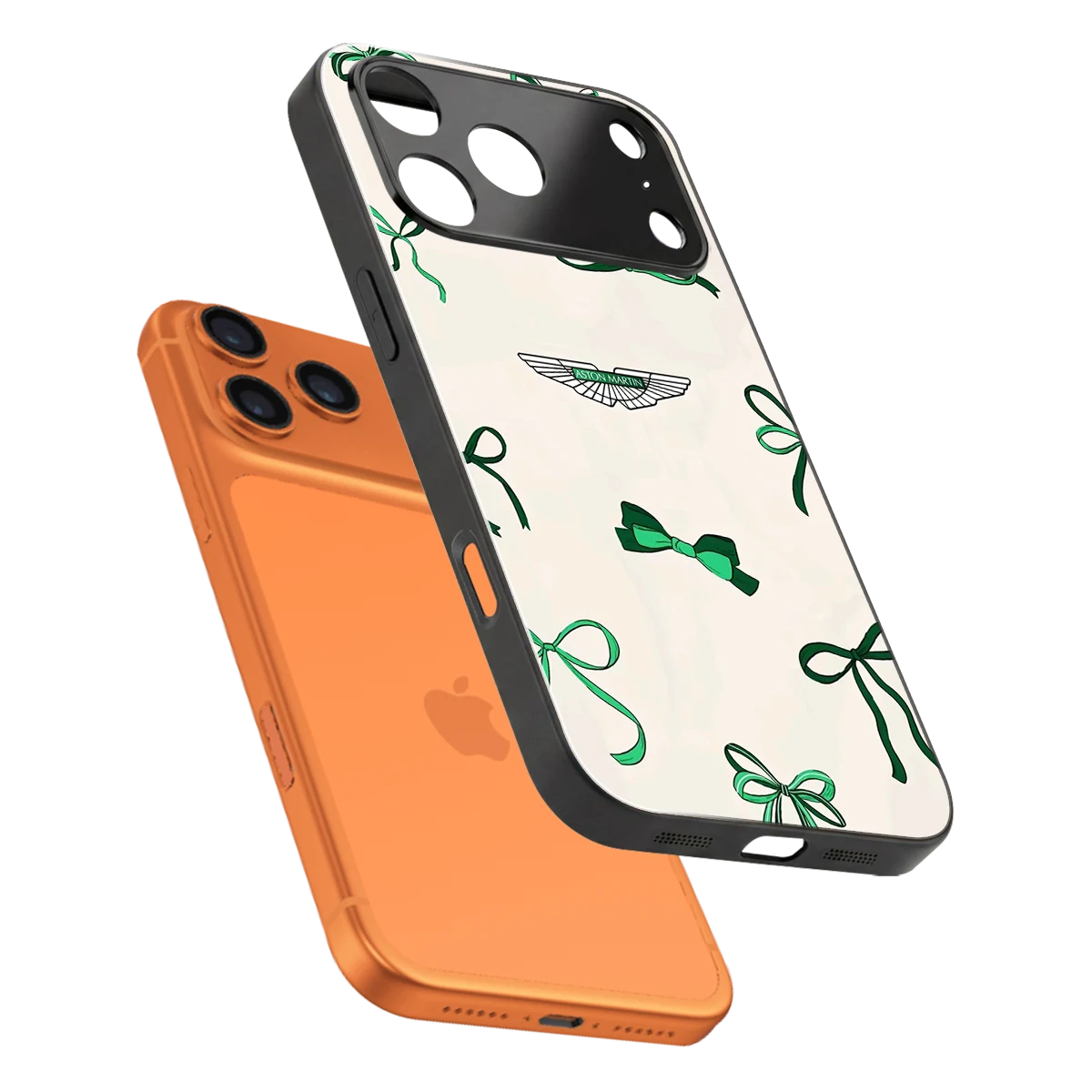 AM X Bows sleek iphone 17 pro cover with tempered glass back and TPU edges