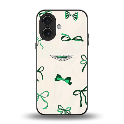 AM X Bows back phone cover | glass case for iphone 17