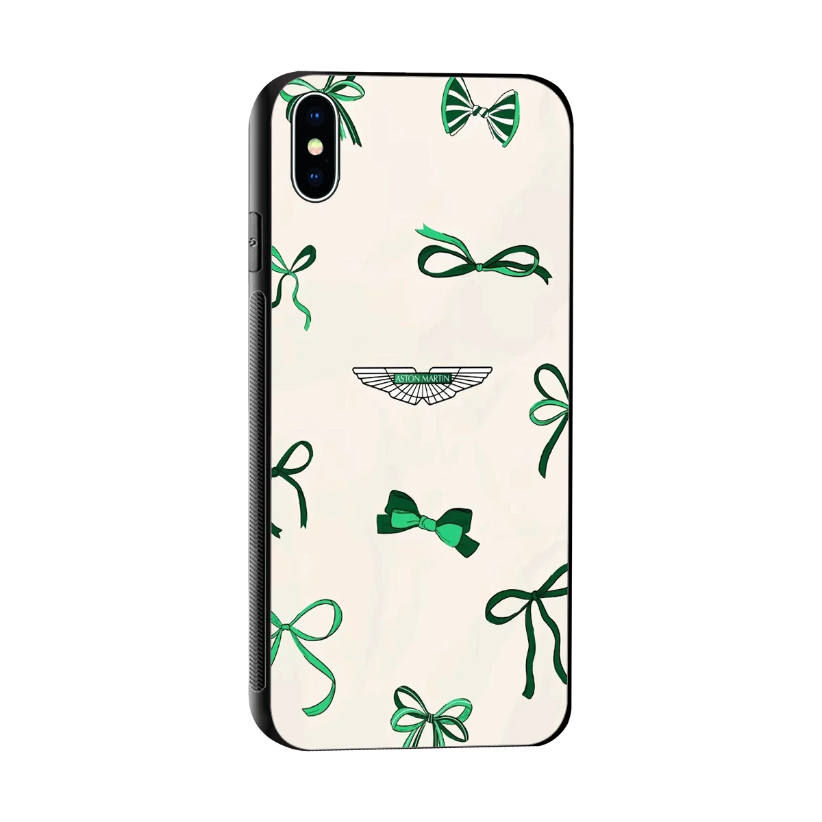 AM X Bows sleek iphone xs max cover with tempered glass back and TPU edges