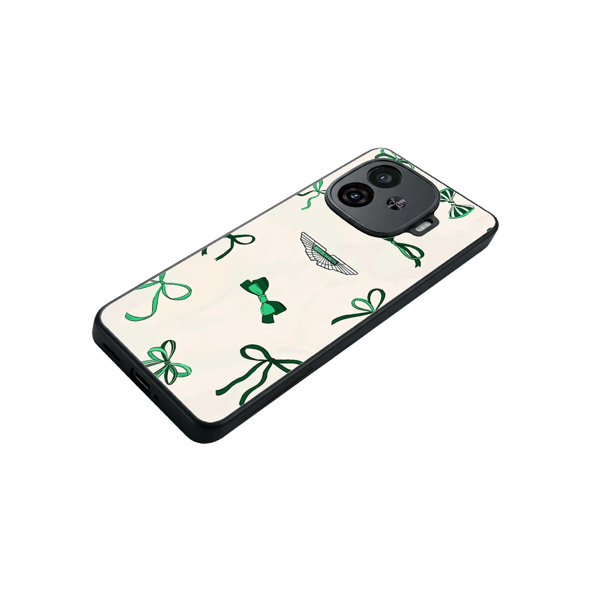 AM X Bows stylish phone case for iqoo neo 10r 5g | glossy glass and slim fit