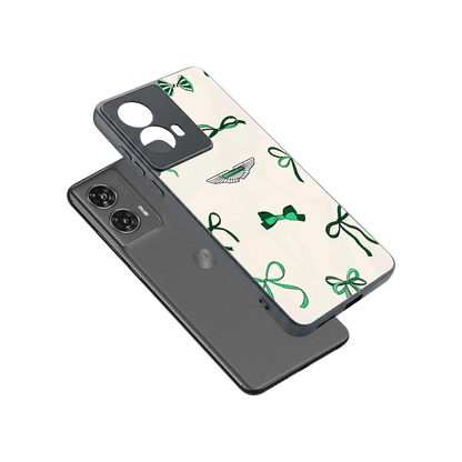 AM X Bows sleek motorola edge 50 fusion cover with tempered glass back and TPU edges