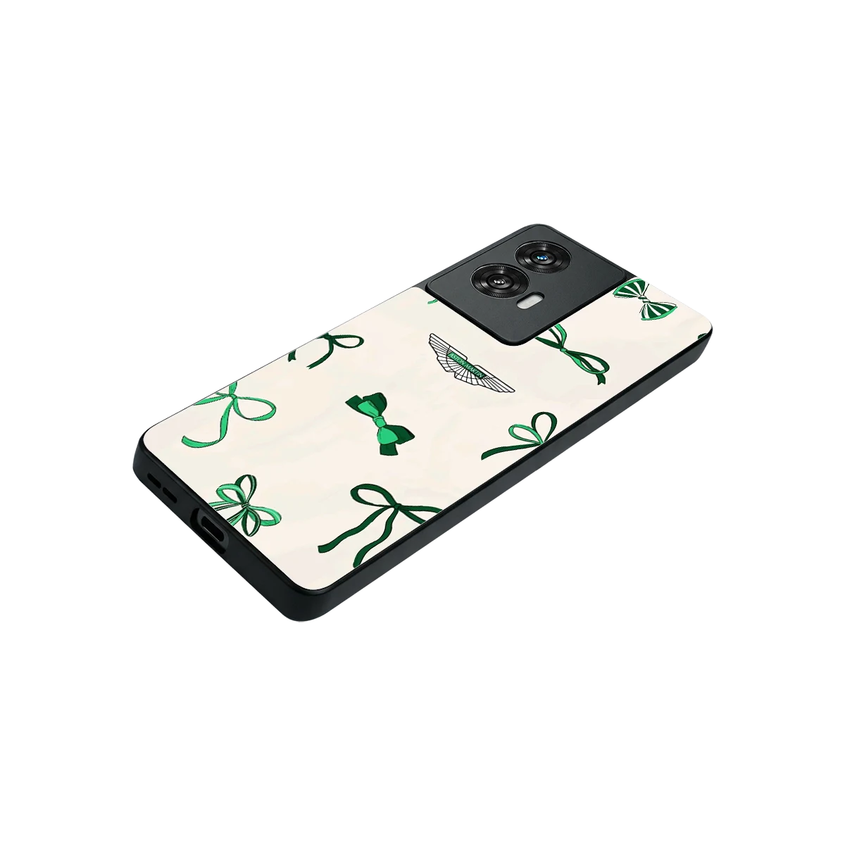 AM X Bows stylish phone case for motorola edge 50 fusion | glossy glass and slim fit