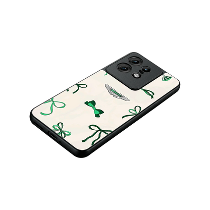 AM X Bows stylish phone case for motorola edge 50 pro | glossy glass and slim fit