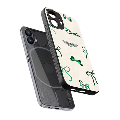 AM X Bows sleek nothing phone 2 cover with tempered glass back and TPU edges