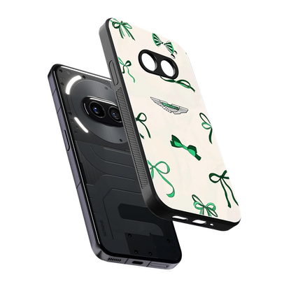 AM X Bows sleek nothing phone 2a cover with tempered glass back and TPU edges