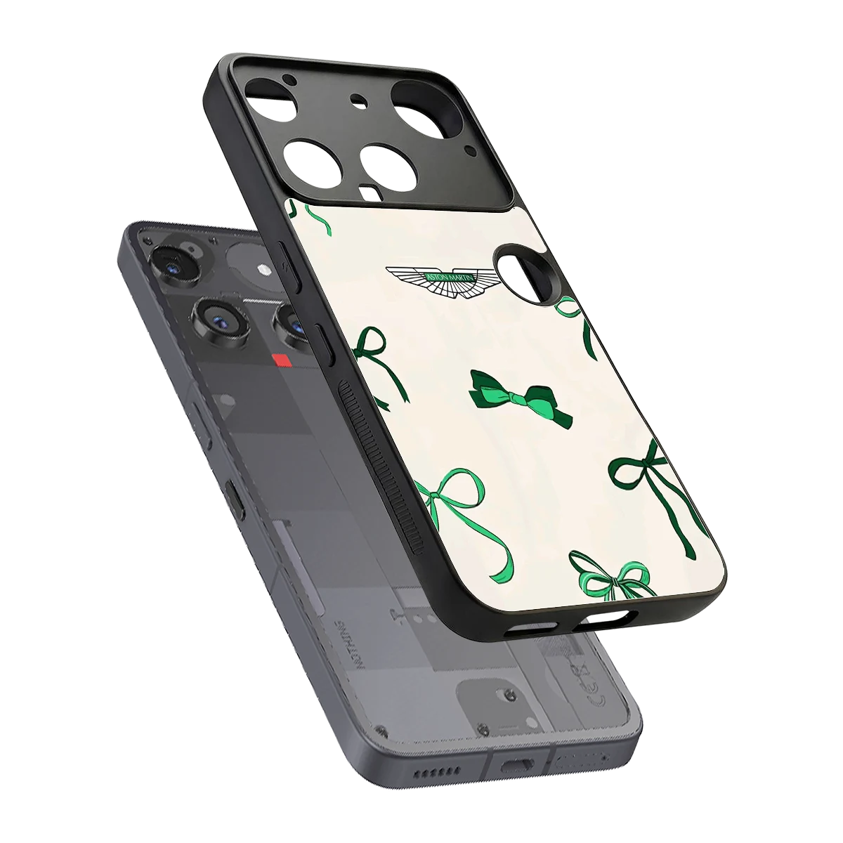 AM X Bows sleek nothing phone 3 cover with tempered glass back and TPU edges