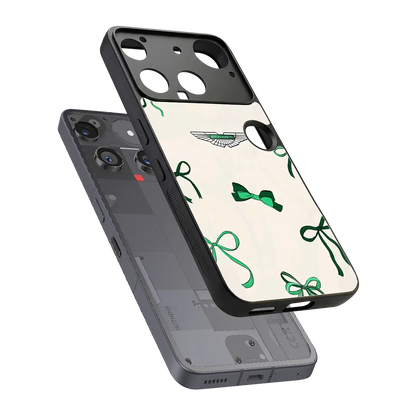 AM X Bows sleek nothing phone 3 cover with tempered glass back and TPU edges
