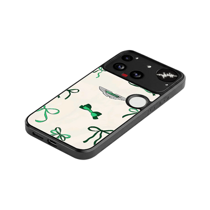 AM X Bows stylish phone case for nothing phone 3 | glossy glass and slim fit