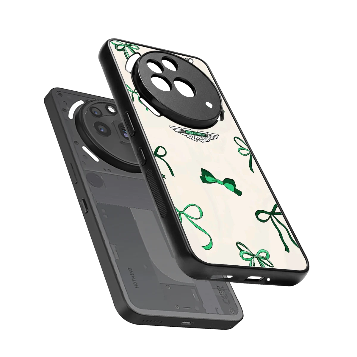 AM X Bows sleek nothing phone 3a pro cover with tempered glass back and TPU edges