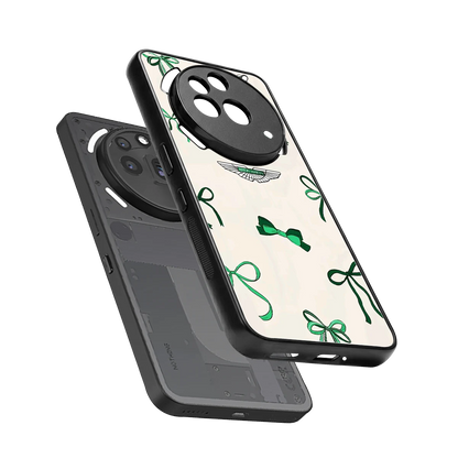 AM X Bows sleek nothing phone 3a pro cover with tempered glass back and TPU edges