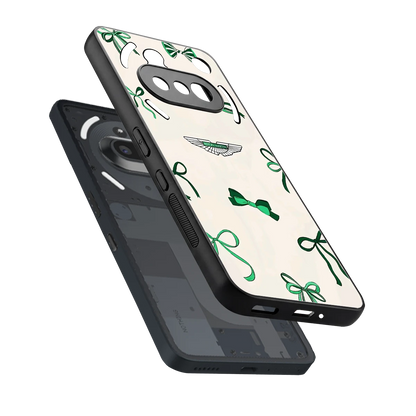 AM X Bows sleek nothing phone 3a cover with tempered glass back and TPU edges