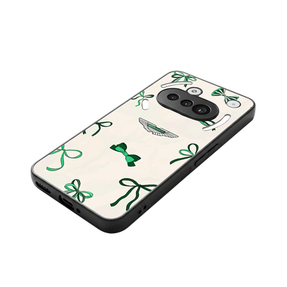 AM X Bows stylish phone case for nothing phone 3a | glossy glass and slim fit