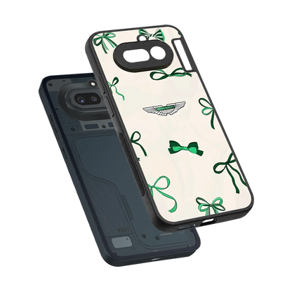 AM X Bows sleek nothing phone 4a cover with tempered glass back and TPU edges