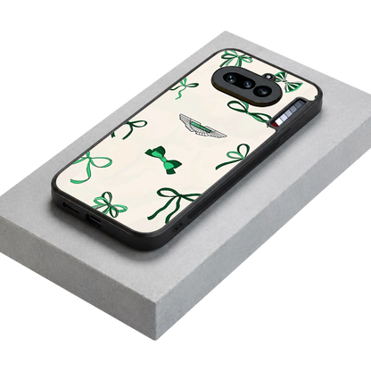 AM X Bows stylish phone case for nothing phone 4a | glossy glass and slim fit