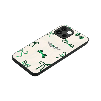 AM X Bows stylish phone case for oneplus 13s | glossy glass and slim fit