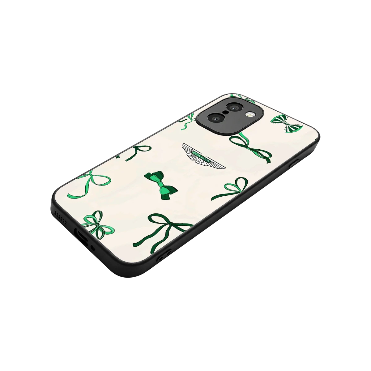AM X Bows stylish phone case for oneplus 15r | glossy glass and slim fit