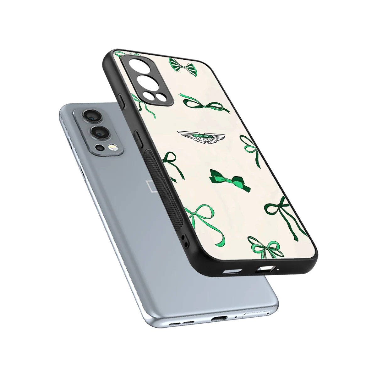 AM X Bows sleek oneplus nord 2 cover with tempered glass back and TPU edges