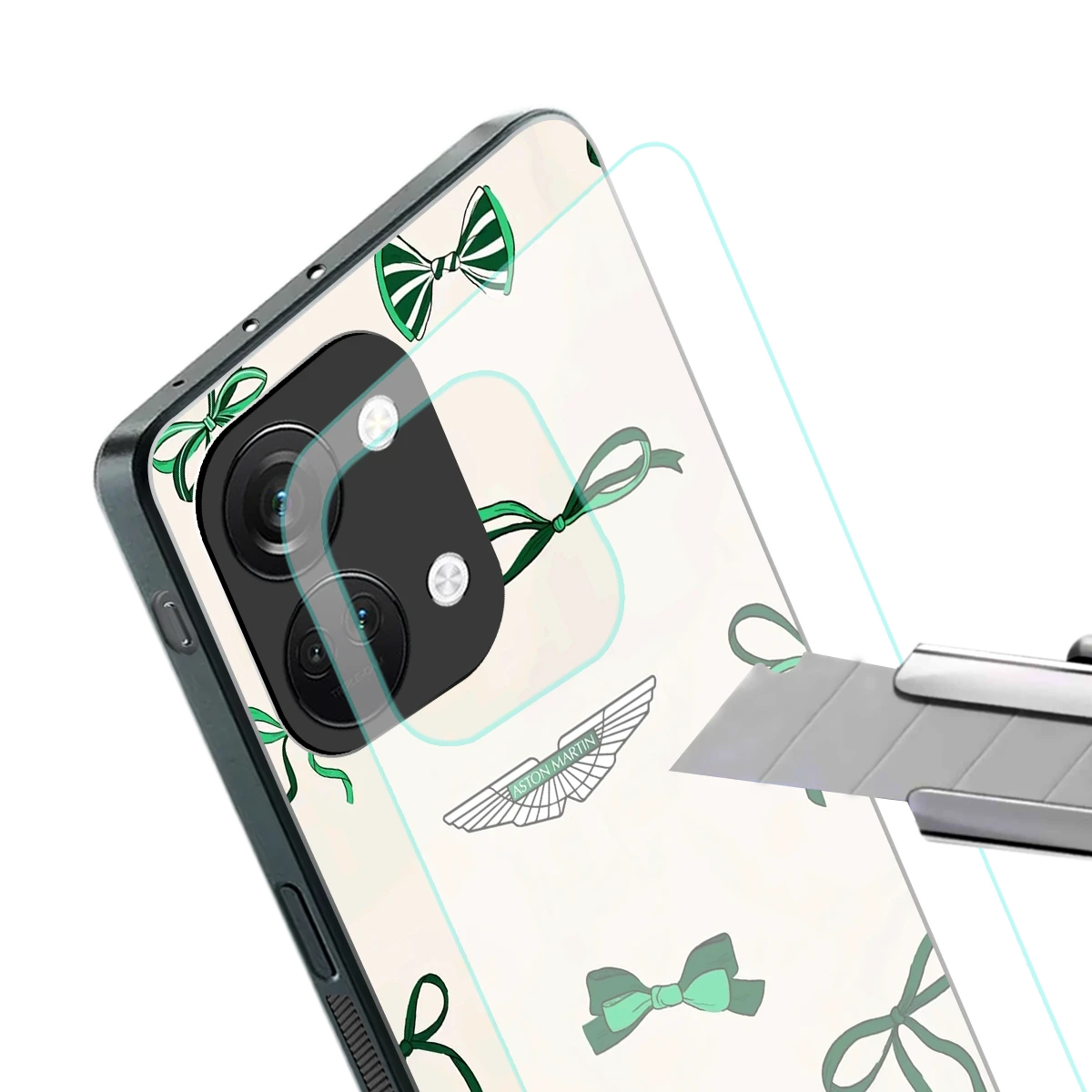 AM X Bows stylish phone case for oneplus nord 3 | glossy glass and slim fit