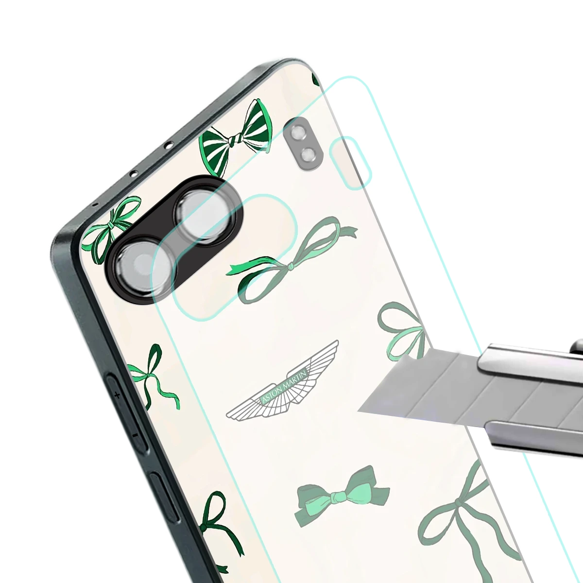 AM X Bows stylish phone case for oneplus nord 4 | glossy glass and slim fit