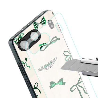 AM X Bows stylish phone case for oneplus nord 4 | glossy glass and slim fit