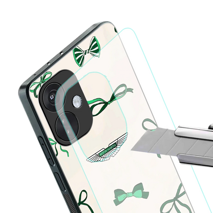 AM X Bows stylish phone case for oneplus nord ce 3 | glossy glass and slim fit