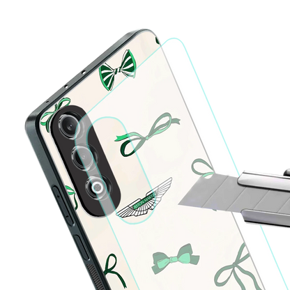 AM X Bows stylish phone case for oneplus nord ce 4 | glossy glass and slim fit