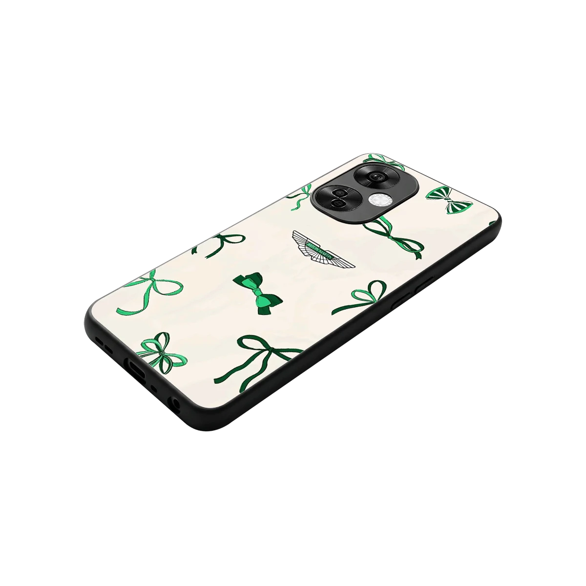 AM X Bows stylish phone case for oneplus nord ce 3 lite | glossy glass and slim fit