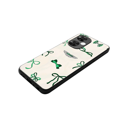 AM X Bows stylish phone case for oneplus nord ce 3 lite | glossy glass and slim fit