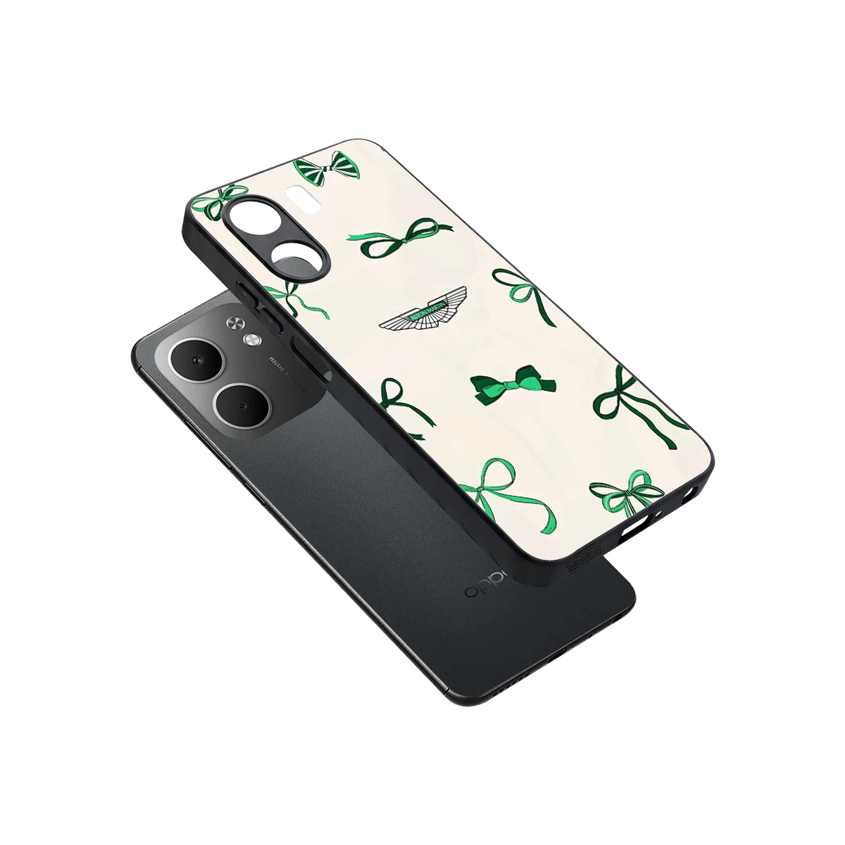 AM X Bows sleek oppo a5x 5g cover with tempered glass back and TPU edges
