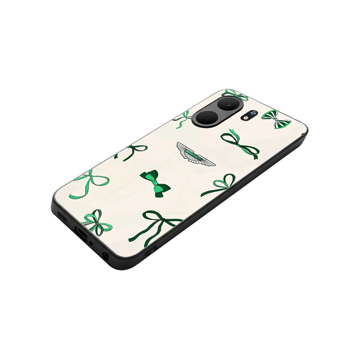 AM X Bows stylish phone case for oppo a5x 5g | glossy glass and slim fit