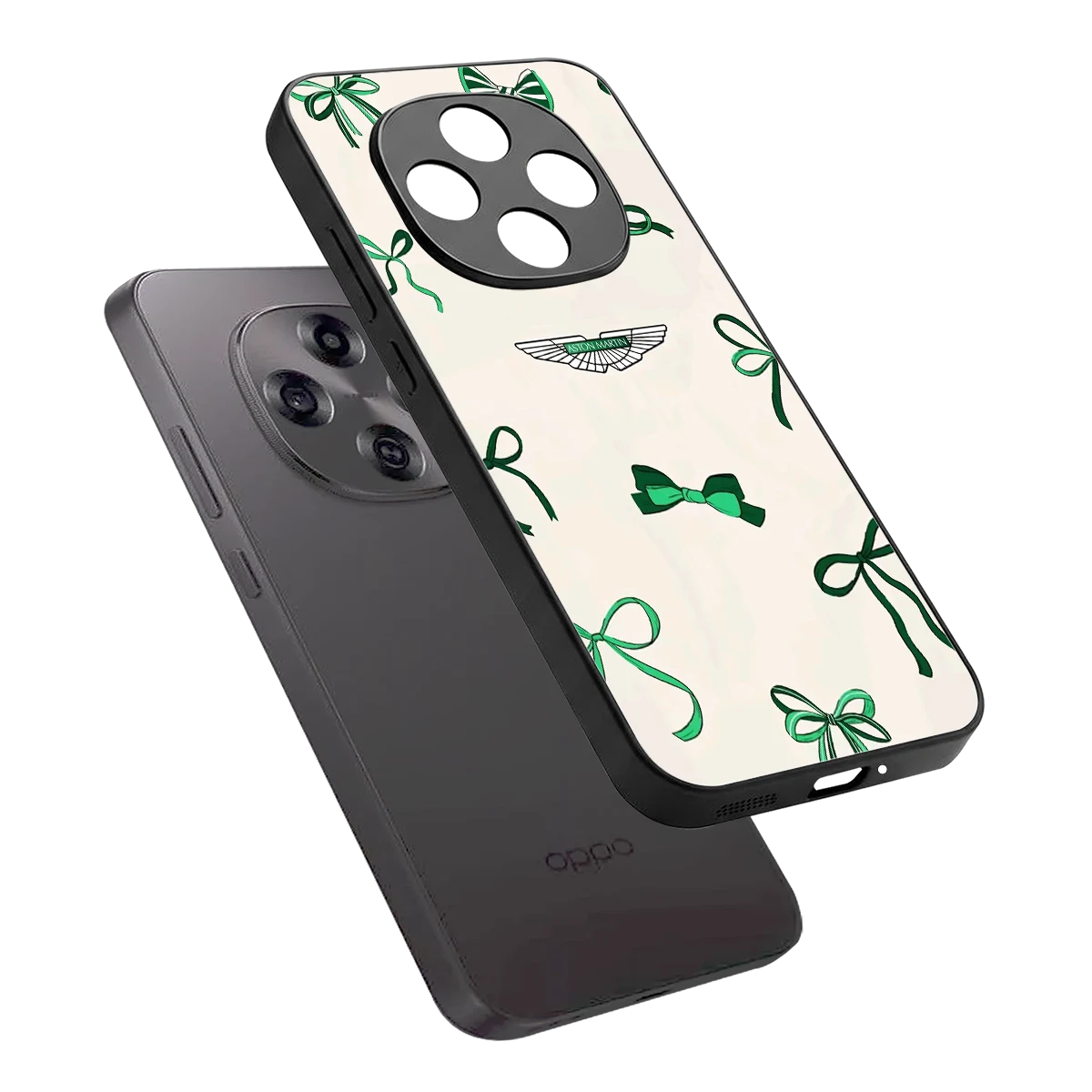 AM X Bows sleek oppo f31 pro 5g cover with tempered glass back and TPU edges