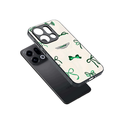 AM X Bows sleek oppo find x9 cover with tempered glass back and TPU edges