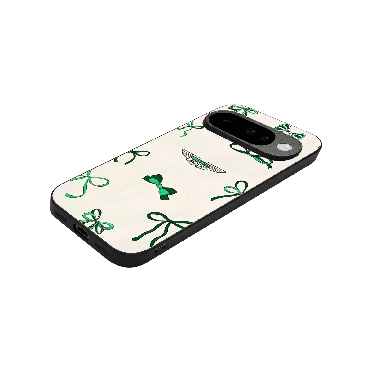 AM X Bows stylish phone case for google pixel 10 | glossy glass and slim fit